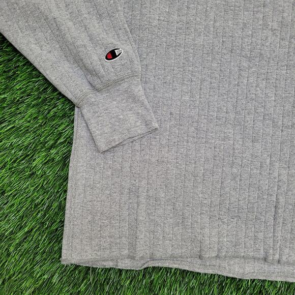 Vintage Champion Ribbed Sweater Large 22x28 Gray - Picture 4 of 13